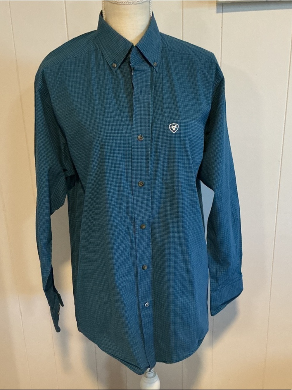 Ariat Men's Teal Checked Button-Down Shirt